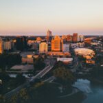 The downtown London, Ontario skyline in July 2017